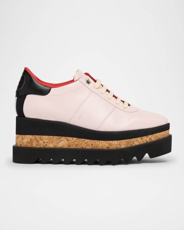 Sneak-Elyse Vegan Leather Wedge Sneakers